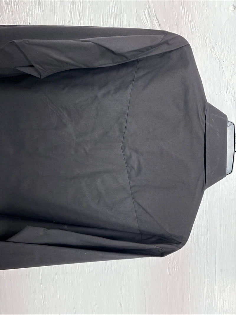 New Men’s ELY Cattleman Black Simple Long Sleeve Pearl Snap 17 XL O-44