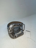 New Blue Genuine Leather 3D Silver Bling 38” Belt #667 JJ-80 