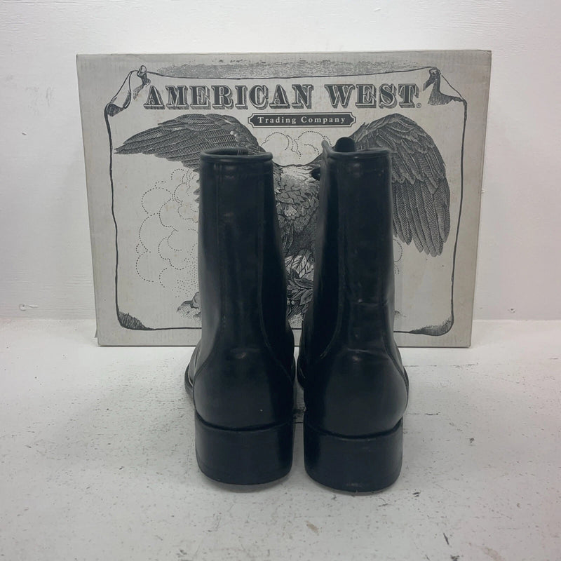 New Men’s Black Lace Up American West Cowboy Boots. 6991 12 E W. 10-12