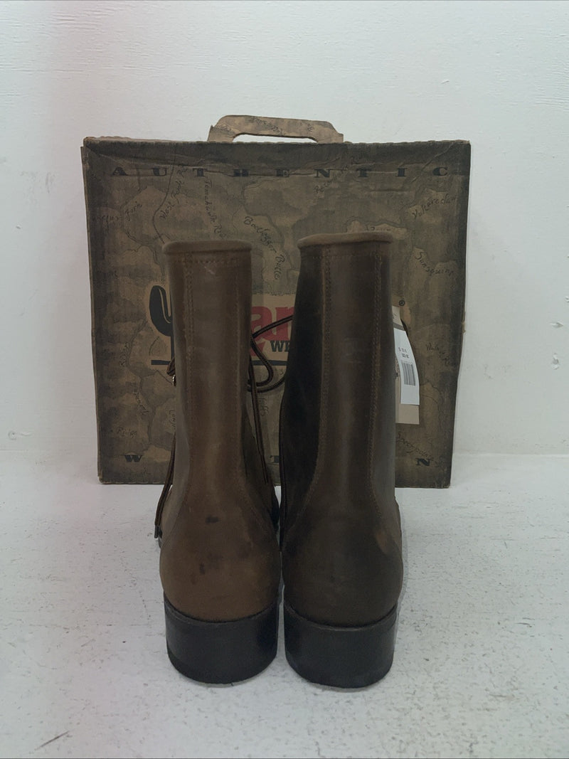 New Men’s Brown Lace Up Laredo Cowboy Boots. 1225 9.5 9 1/2 D. 5-45
