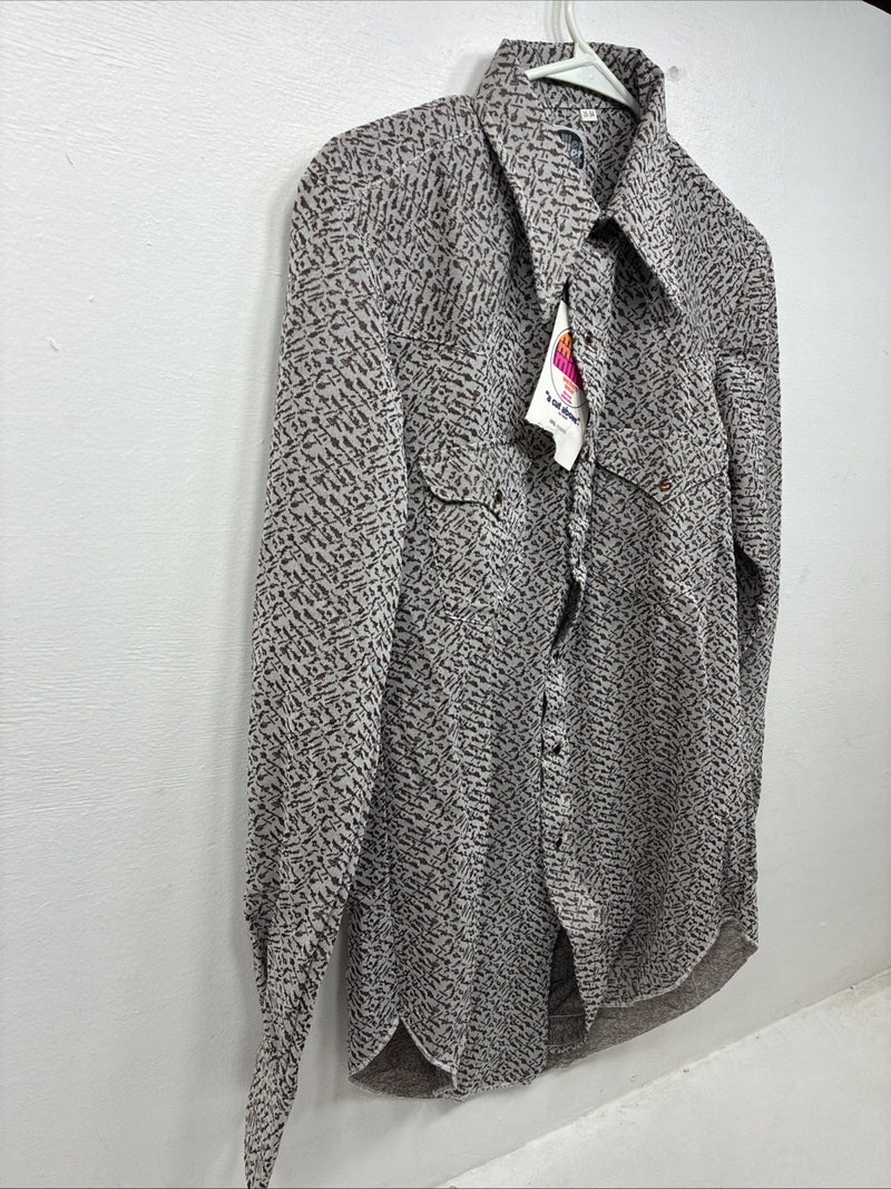 New Women’s Miller Brown Designed Long Sleeve Pearl Snap Size 15 KK-55