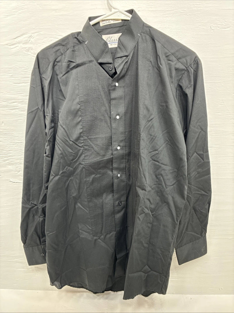 New Men’s Classix Black Long Sleeve Button Up Medium 32/33 E-79