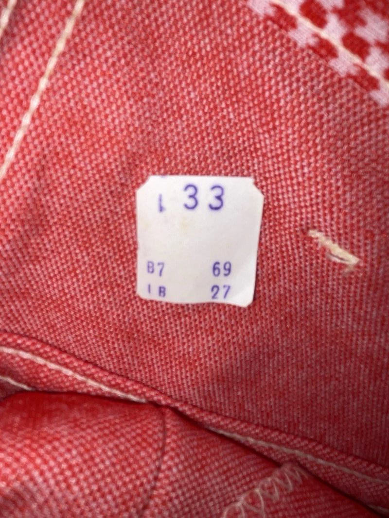 New But Age Red Checkered Panhandle Slim Polyester Pants #8042 VV-70