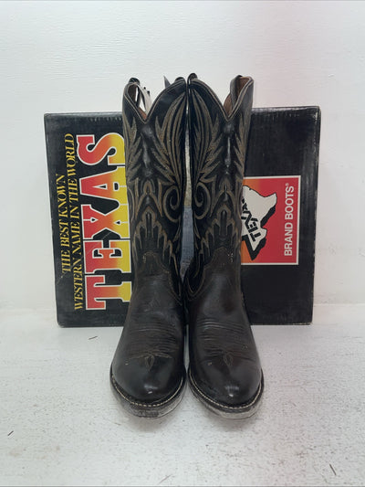 New Men’s Brown Texas Brand Cowboy Boots. 7901 9 D. 4-127
