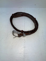 New Brown Genuine Leather Braided Rope 28” Belt #02/4703 JJ-153