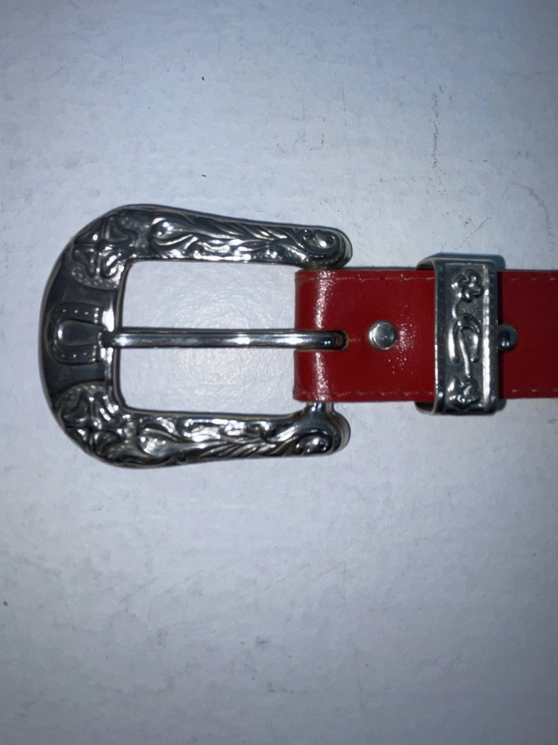 New Red Genuine Leather 40” Belt Z-84