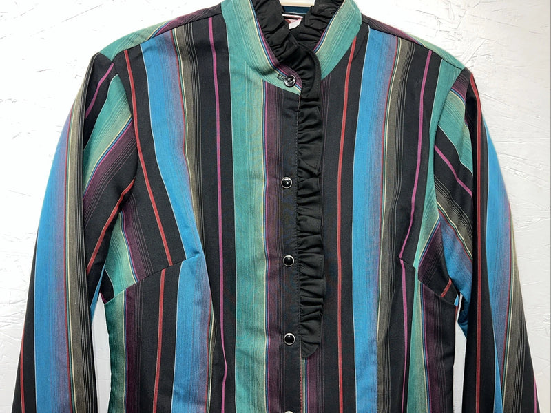 New Women’s HbarC California Ranchwear Multicolor Long Sleeve Button Up S 3C-43