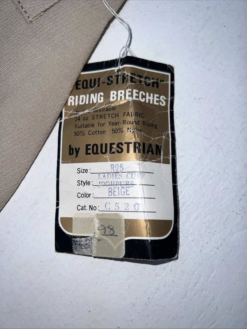 New Women’s Tan Equestrian Equi-stretch English Riding Breeches. 25 R C 520 D-71