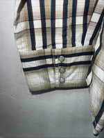 New Men’s Tan Plaid ELY 1878 Long Sleeve Pearl Snap Shirt. Large P-72