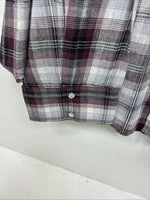 New Women’s Cumberland Purple Plaid Long Sleeve Pearl Snap 2XL GG-24