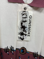 New Men’s Gun Smoke White Red Western Design Short Sleeve Polo Shirt XL H-85
