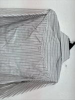 New Boys White Horse Gray Stripe Long Sleeve Pearl Snap Medium DD-118