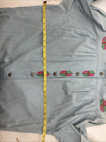 New Women’s Pioneer Wear Blue Designed Long Sleeve Button Up Size 10 YY-99