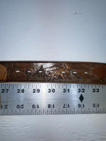 New Brown Genuine Leather Chambers Wildlife Tooled 30” Belt #6381 Z-167
