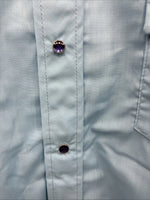 New Men’s Dickson Jenkins Blue Long Sleeve Pearl Snap 16 Large AA-118