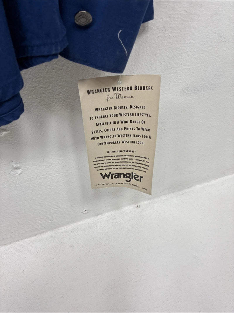 New Women’s Wrangler Blue Designed Long Sleeve Pearl Snap XL II-20
