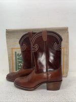 New Youth Brown Texas Brand Cowboy Boots. 2803 4.5 4 1/2 D. 2-115