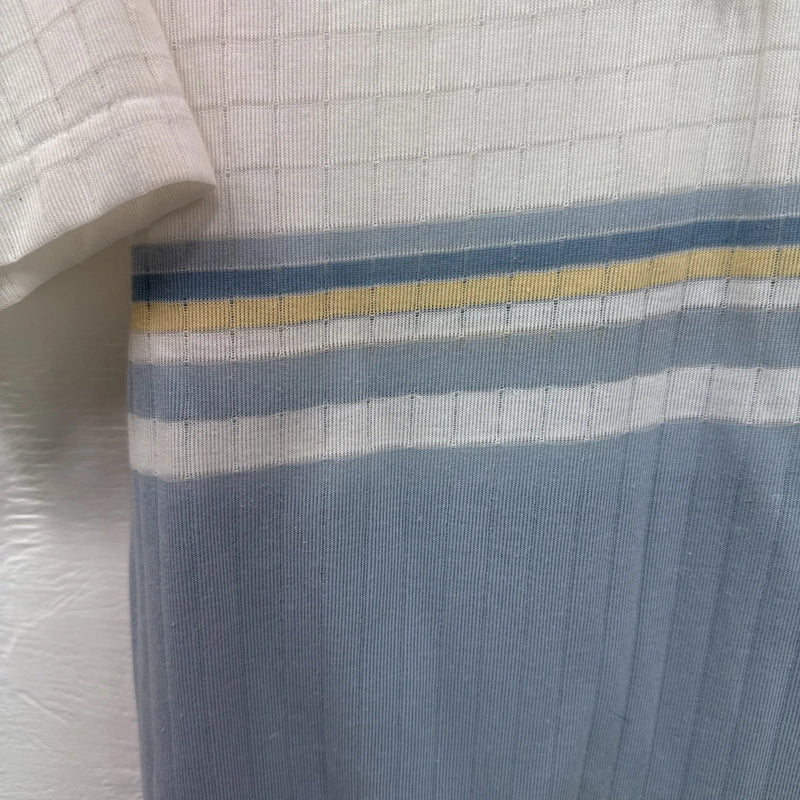 New Men’s Panhandle Slim White Blue short sleeve polo Small B-62