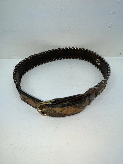 New Brown Genuine Leather Weaved And Stitched 32” Belt #8350 Z-41