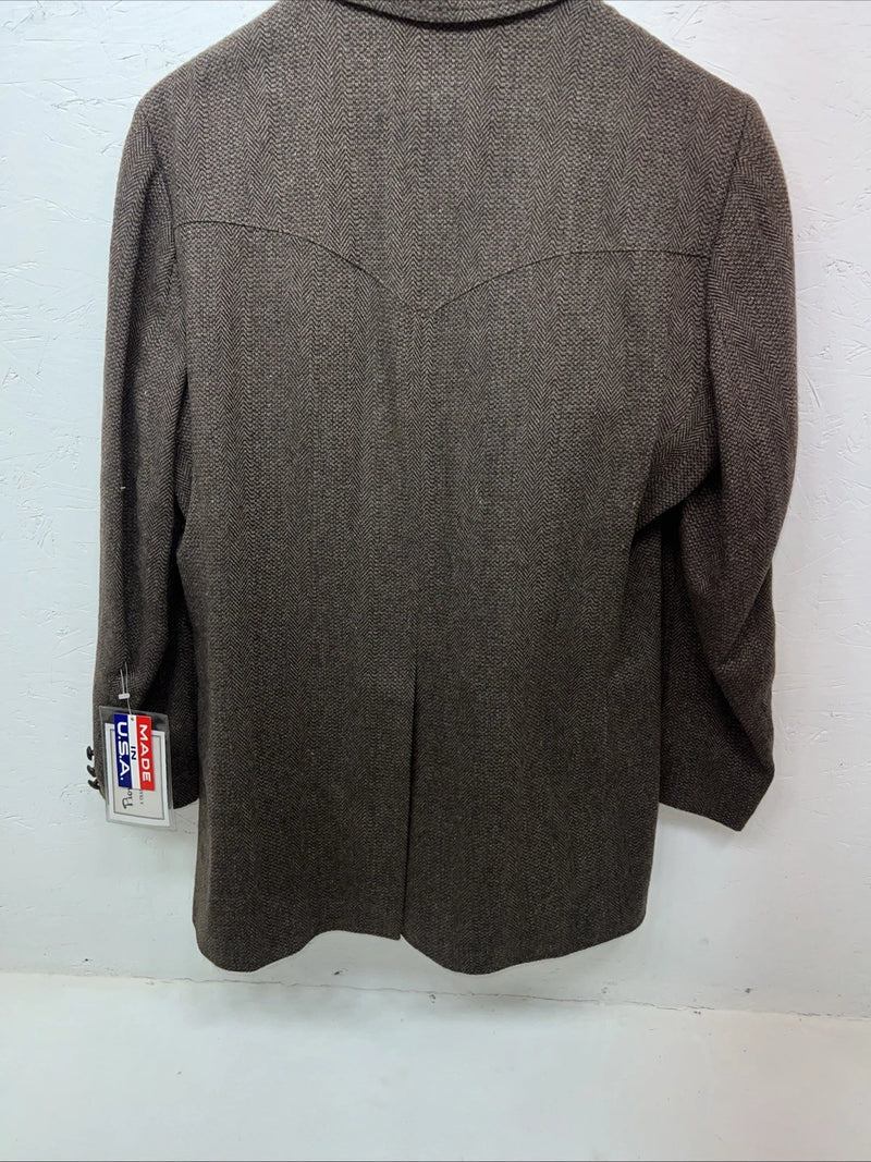 New Men’s Brown Pioneer Wear Suit Jacket 44L #12530 HH-604