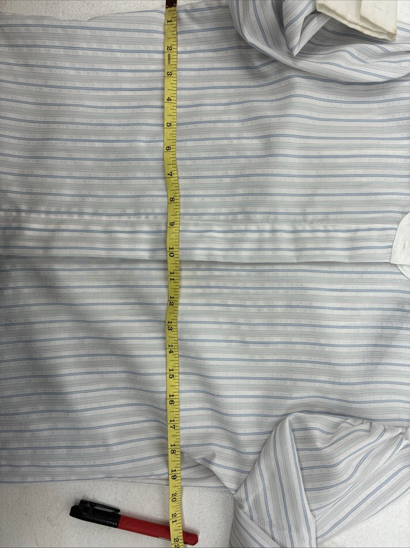 New Women’s H Bar C Blue Stripe Long Sleeve Button Up Size 40 MM-31
