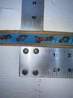 New Blue Genuine Leather Fox And French Horn 32” Belt #1120 JJ-47