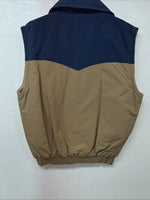 New Women’s Tan Blue Vest Medium #9630 UU-32