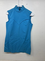 New Women’s Lady DJ Blue Sleeveless Half Zip Size 32 TT-88