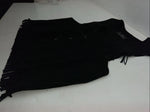 New Women’s Western Express Black Leather Fringe Biker Vest XL L-605