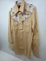 New Women’s Champion Western Yellow Long Sleeve Pearl Snap 15.5 Large KK-18