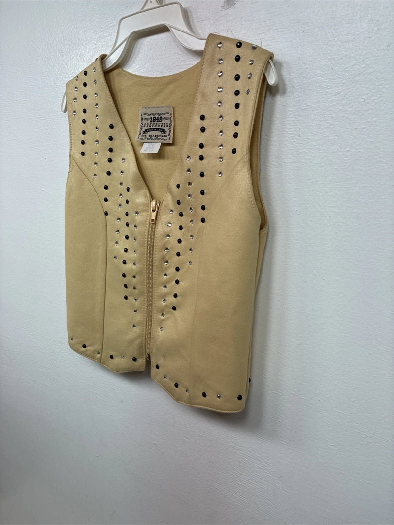 New Kids 1848 RanchWear Yellow Gem Zip Up Vest Sleeveless Size XS TT-110