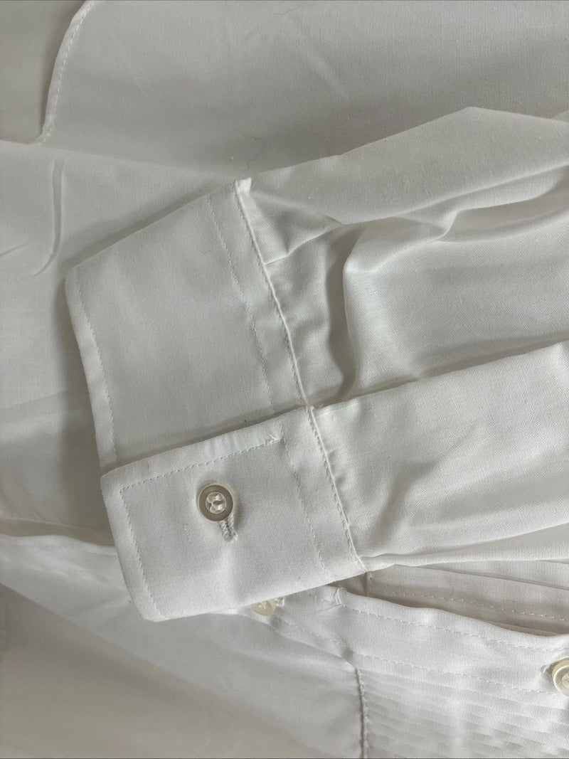 New Formal Mart White Long Sleeve Button Up English Shirt Large X-102