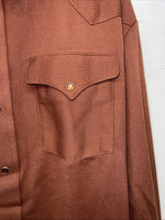 New Men’s Burgundy Panhandle Slim Long Sleeve Pearl Snap Shirt. 15.5x35 M S-12