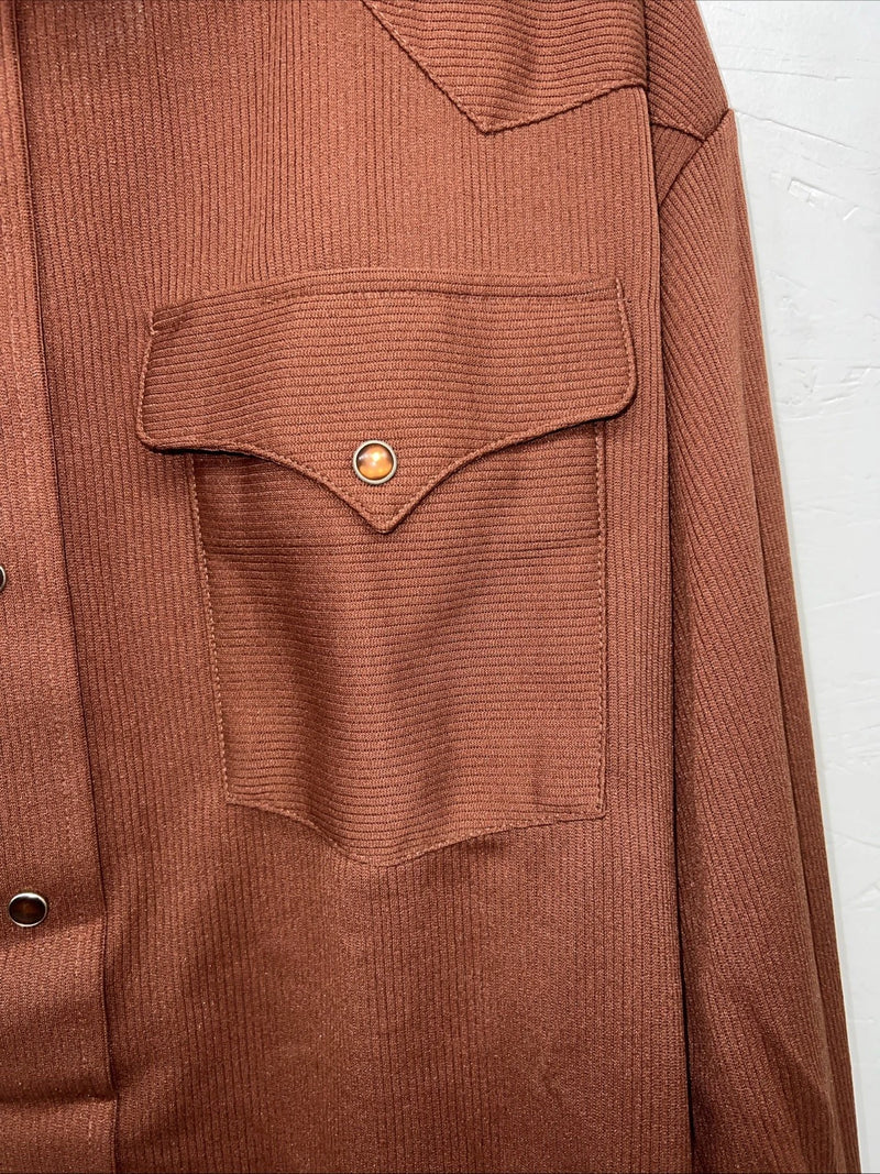 New Men’s Burgundy Panhandle Slim Long Sleeve Pearl Snap Shirt. 15.5x35 M S-12