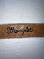 New White Genuine Leather Wrangler Tooled 28” Belt #4151 Z-135