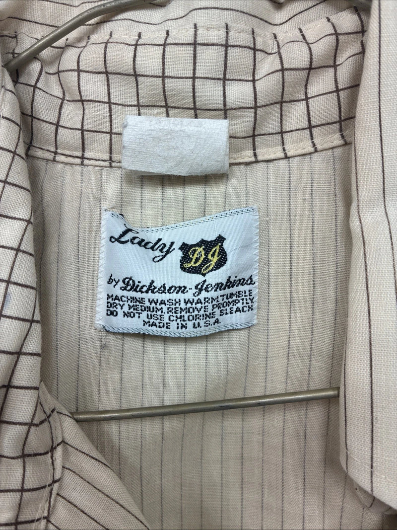 Me Women’s Dickson Jenkins Tan Stripe Long Sleeve Pearl Snap Size 34 KK-28