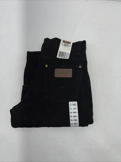 New Boys Black Wrangler Cowboy Cut Slim Fit Denim Jeans. 16 Regular P-15