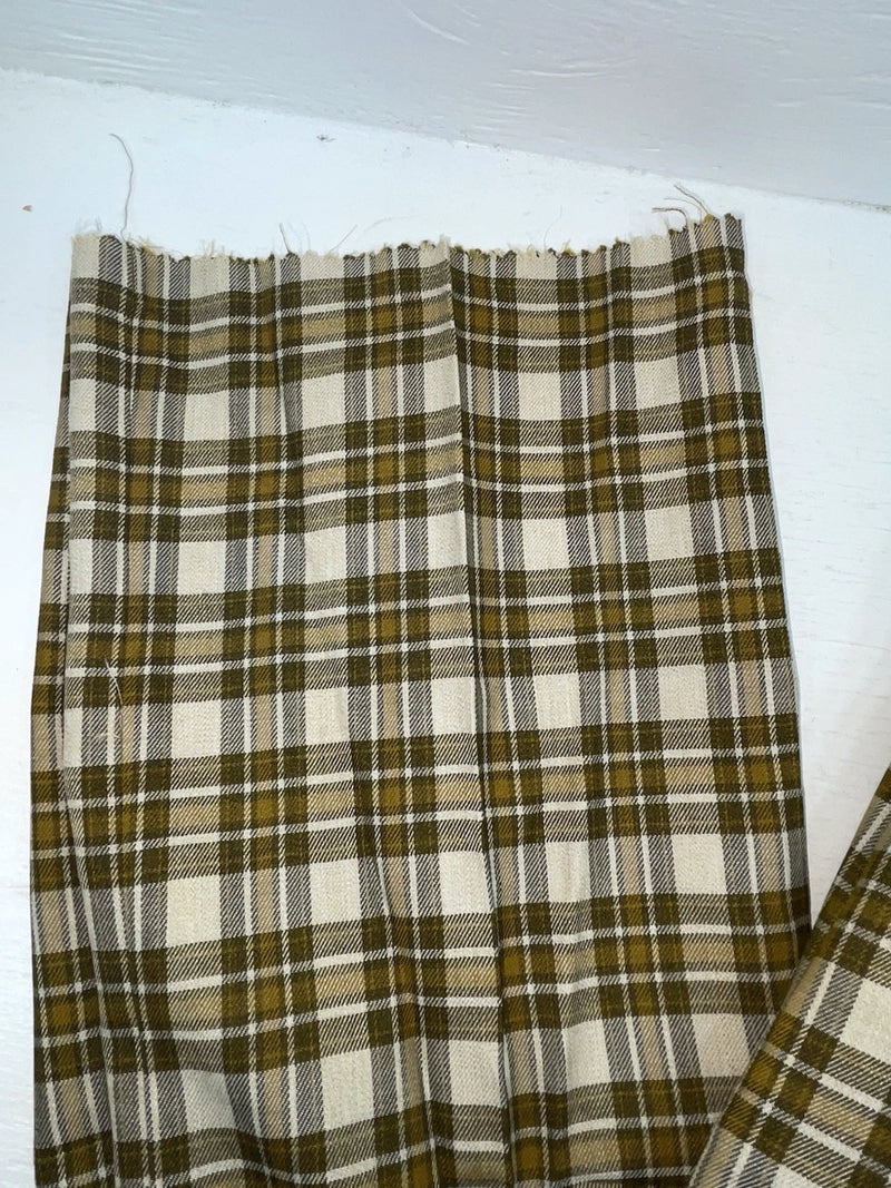 New Vintage Brown Plaid Ranch Polyester Pants SS-92
