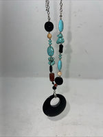 New Women’s Allegro Multicolor Beaded Necklace With Earrings. Lead Free A-89 