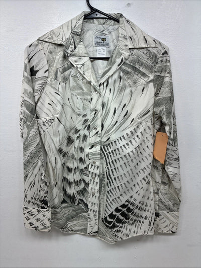 New Woman Dickson Jenkins Deigned Long Sleeve Pearl Snap Size 34 LL-11
