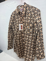 New Men’s Denver Westerns Brown Long Sleeve Pearl Snap 15 X 32 Medoum K-84