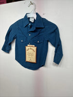 New Kids Denver Blue Long Sleeve Pearl Snap Size 2 DD-148