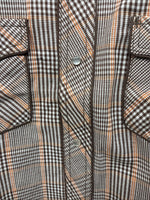 New Kids Champion Western Brown Design Long Sleeve Pearl Snap Size 16 CC-92