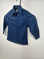 New Kids Fenton Navy Blue Long Sleeve Button Up Size 2 LL-14