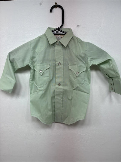New Kids Karman Green Long Sleeve Pearl Snap Size 1 DD-147