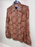New Women’s Panhandle Slim Orange Long Sleeve Pearl Snap size 32 MM-2