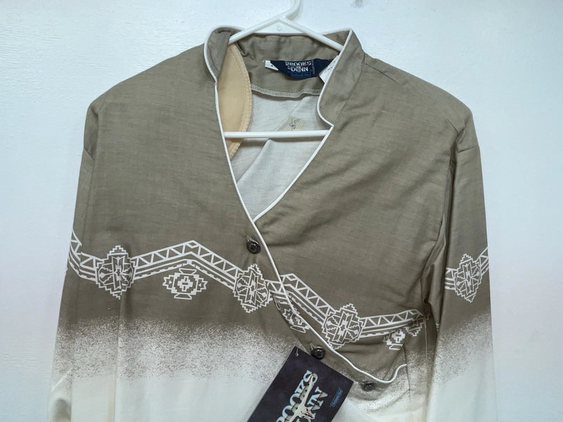 New Men’s Brown White Panhandle Slim Long Sleeve Button Up Shirt S 3B-113
