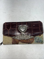 New Congress Leather Fabric Tooled Wallet #100555 P-501