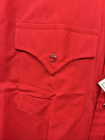 New Men’s ELY Cattleman Western Red Short Sleeve Pearl Snap 17 XL V-7
