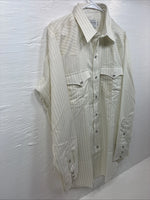 New Men’s California RanchWear Yellow Stripe Long Sleeve Pearl Snap Large M-31